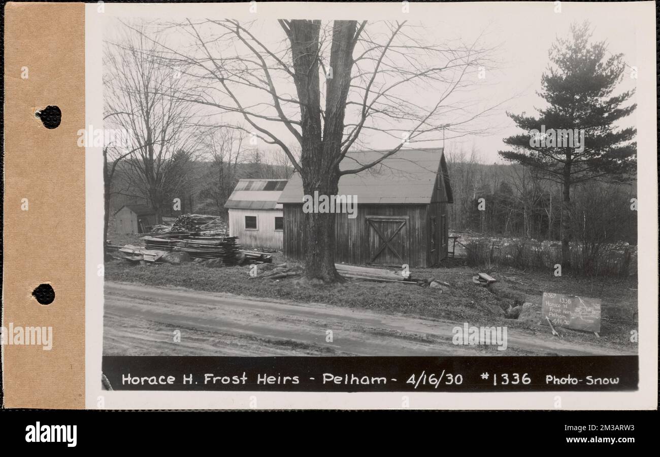 Horace H. Frost heirs, shed, Pelham, Mass., Apr. 16, 1930 Parcel no. 3676, now Alfred H