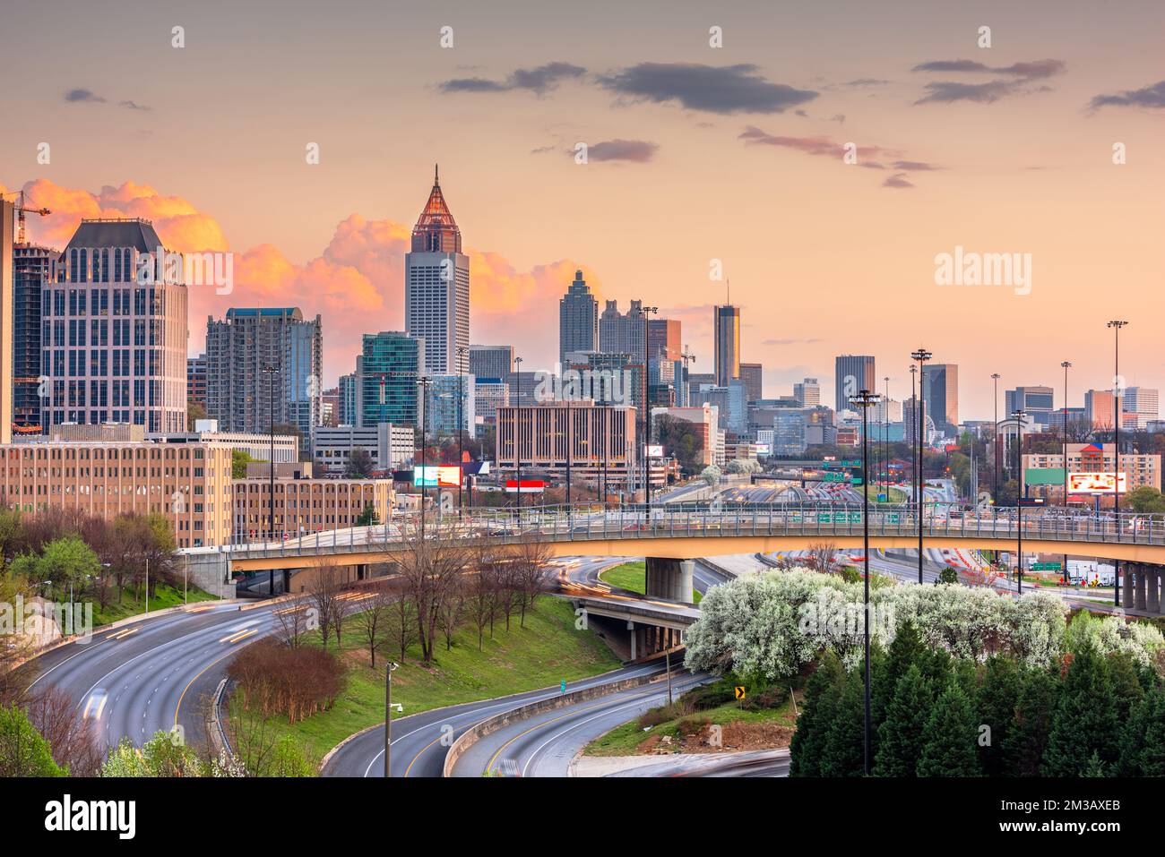 Atlanta, Georgia, USA downtown skyline on a spring evening. Stock Photo