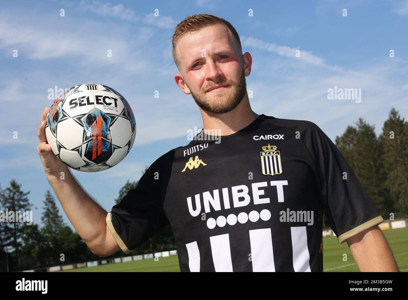 Charleroi's new player Jonas Bager poses for the photographer after a training session of Belgian first division soccer team Sporting Charleroi ahead of the 2022-2023 season, Tuesday 12 July 2022 in Garderen, The Netherlands. BELGA PHOTO VIRGINIE LEFOUR Stock Photo