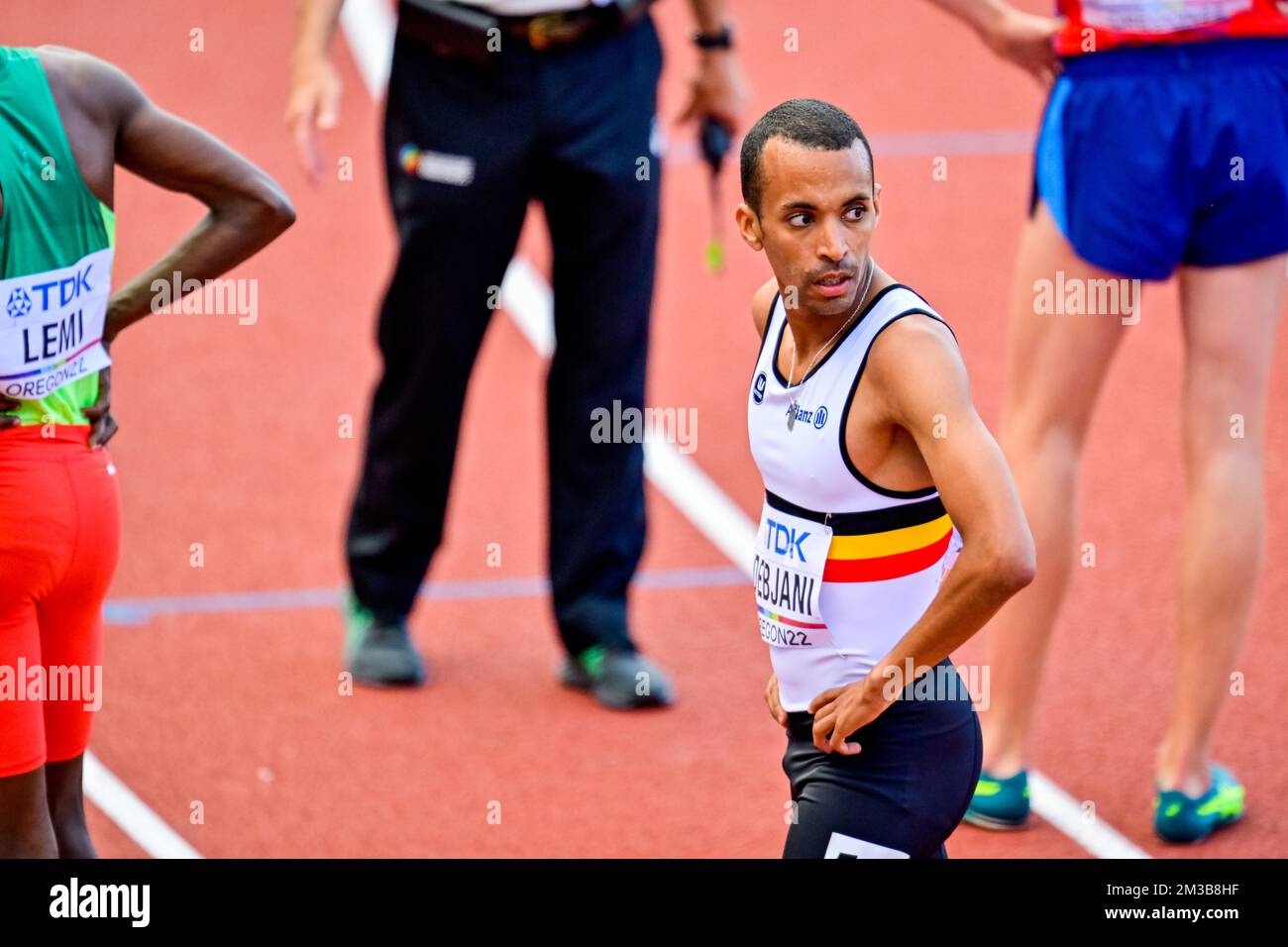 Belgian Ismael Debjani pictured after the heats of the men's 1500m
