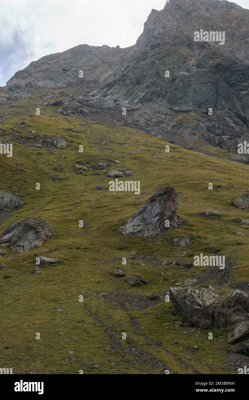 Col de Lurien beautiful hike on a mountain pass in the Pyrenees