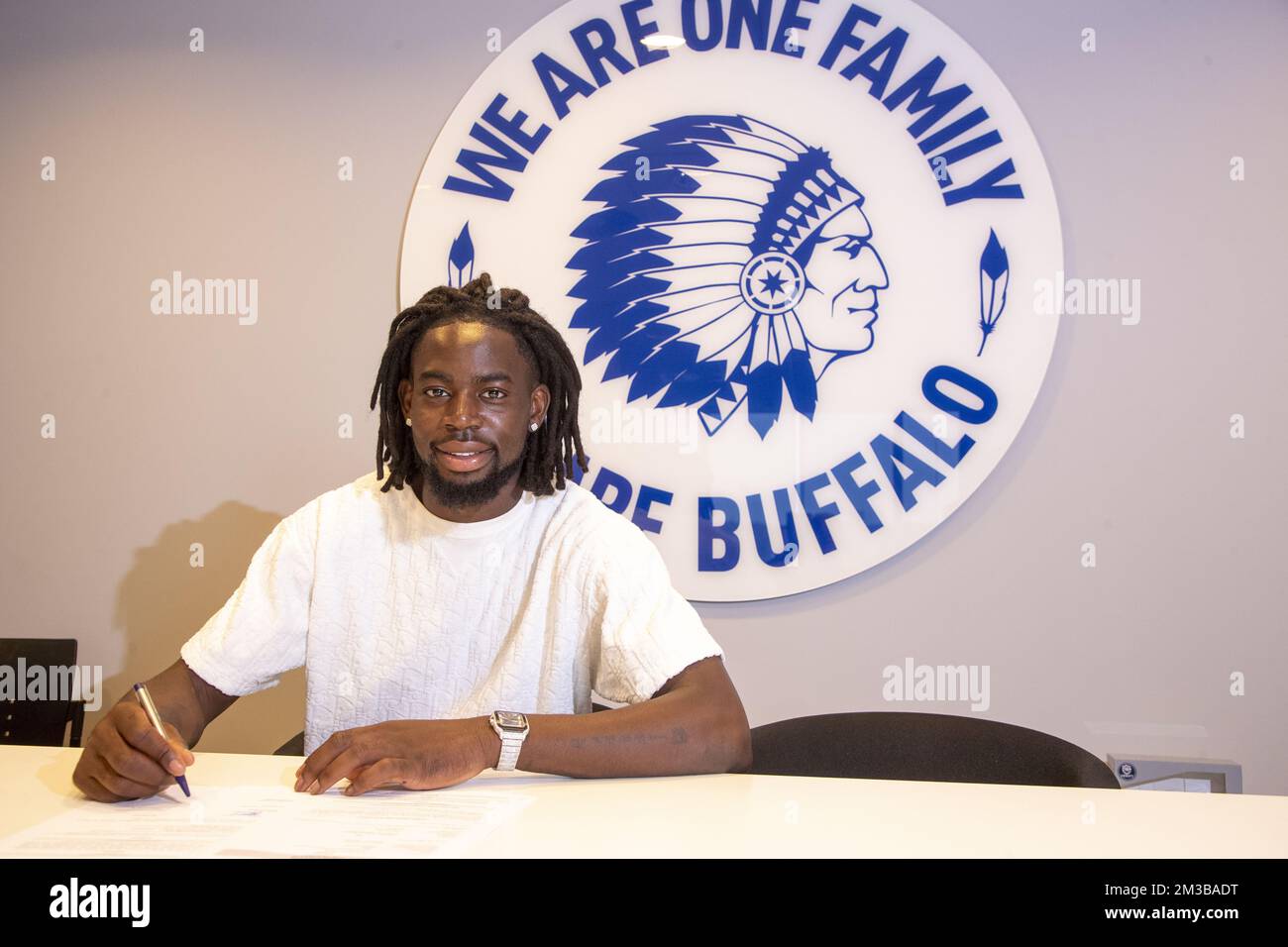 Jordan Torunarigha pictured at the signing of his contract at Belgian soccer club KAA Gent, Tuesday 19 July 2022 in Gent. BELGA PHOTO NICOLAS MAETERLINCK  Stock Photo