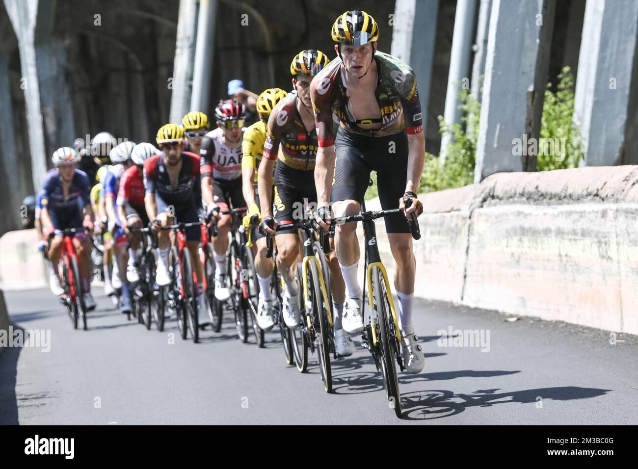 US Brandon McNulty of UAE Team Emirates, Slovenian Tadej Pogacar of UAE