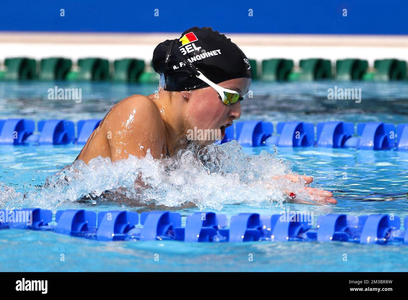 Belgian Ambre pictured in action during the women's 200m