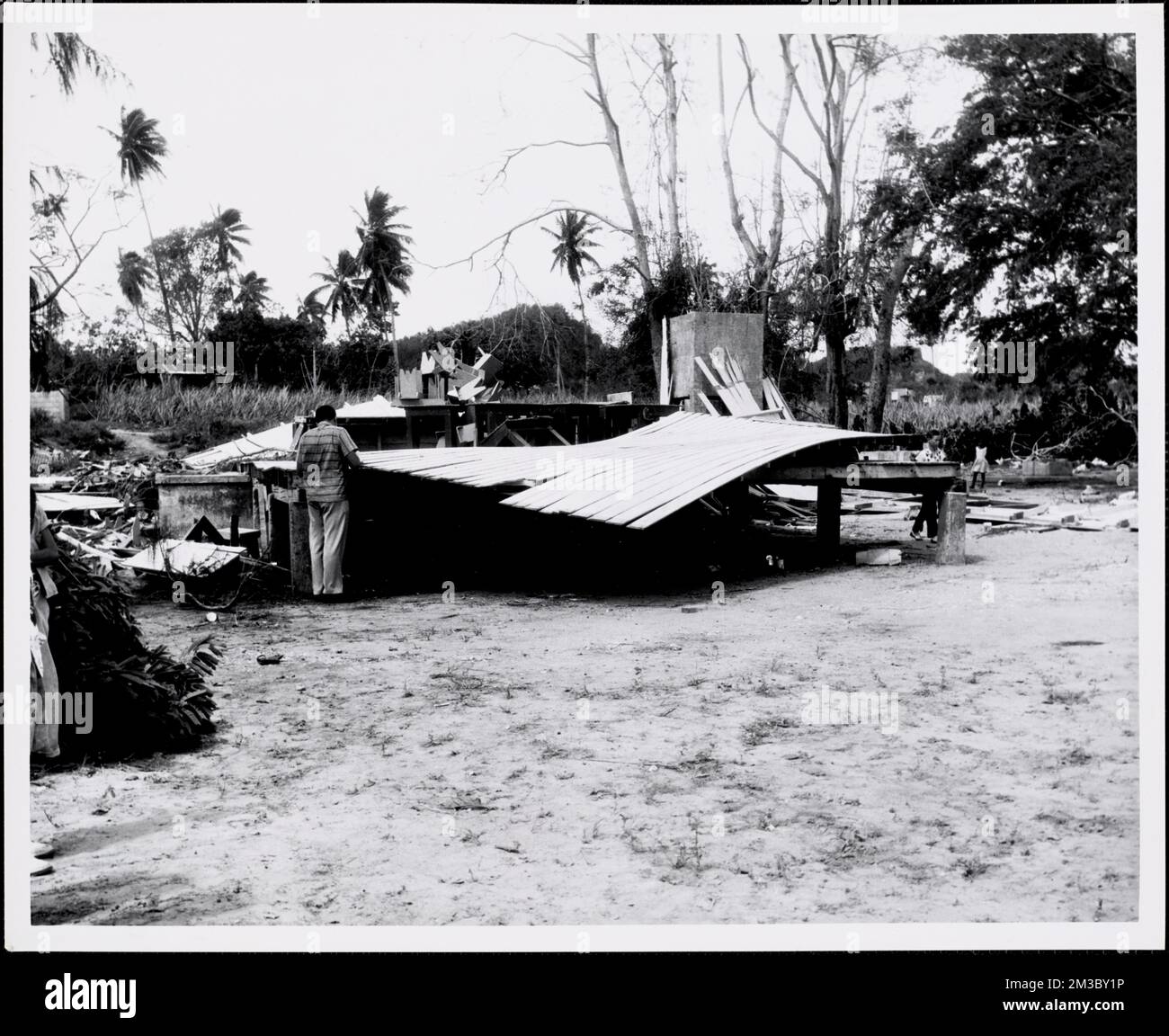 Hurricane 'Betsy' Puerto Rico 8/12/1956 , Hurricanes, Debris, Civil defense. Records of the