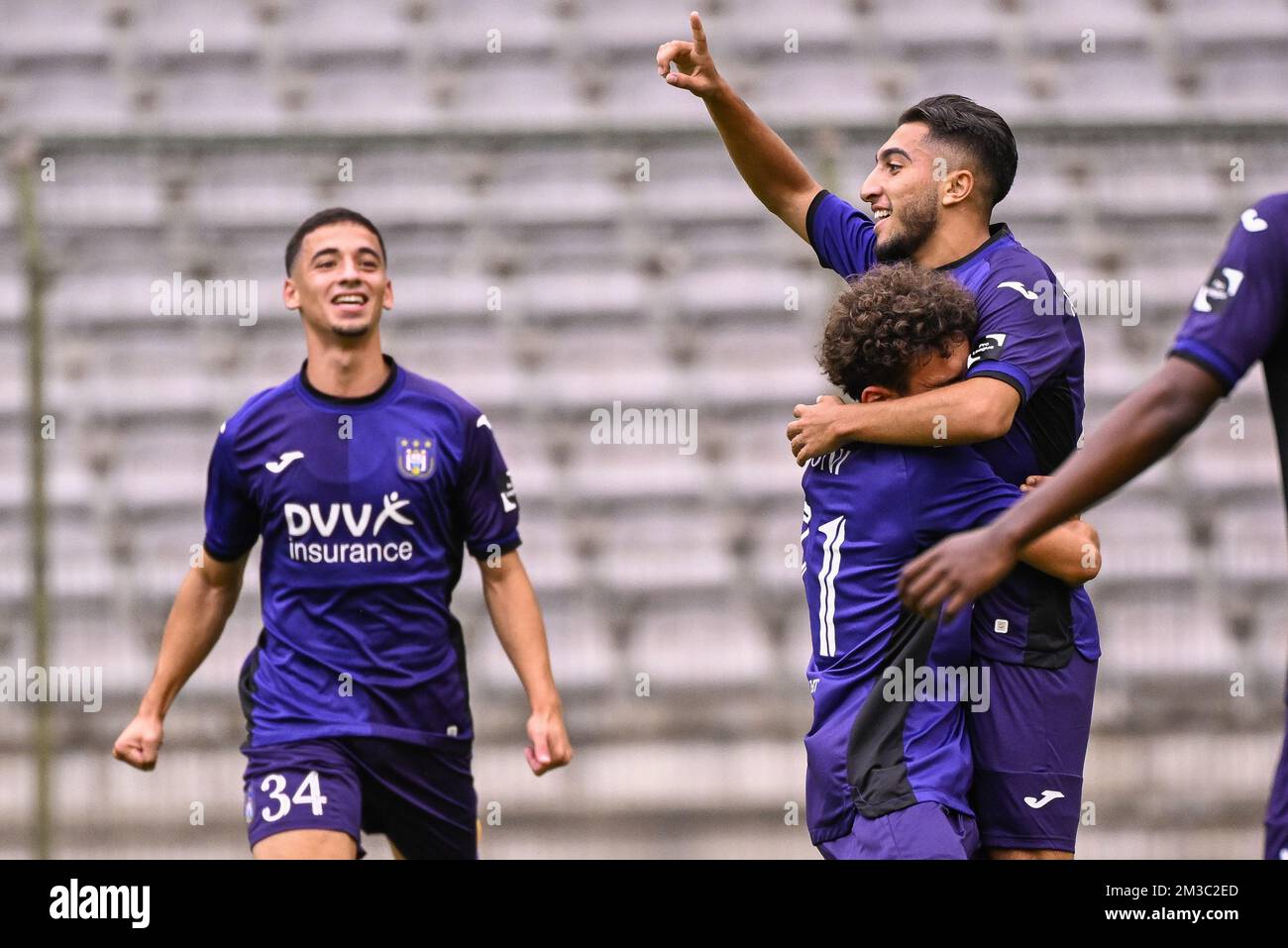 RSCA Futures' Nilson Angulo pictured in action during a soccer match  between RSC Anderlecht Futures (u23) and SK Beveren, Saturday 27 August  2022 in Brussels, on day 3 of the 2022-2023 'Challenger