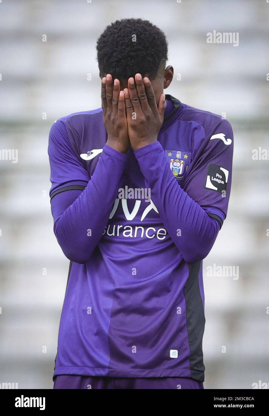 RSCA Futures' Nilson Angulo pictured in action during a soccer match  between RSC Anderlecht Futures (u23) and SK Beveren, Saturday 27 August  2022 in Brussels, on day 3 of the 2022-2023 'Challenger