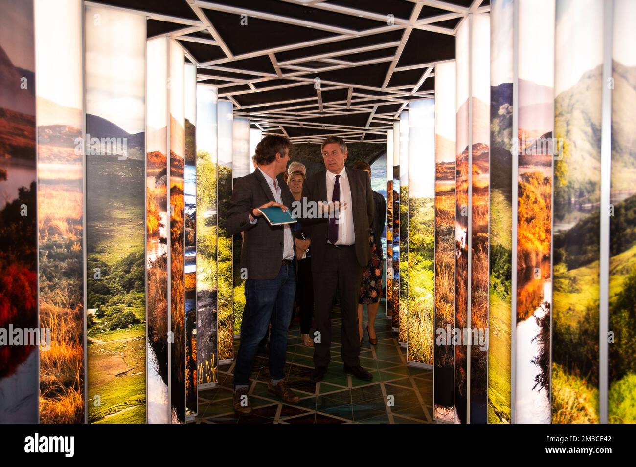 EPIC & CHQ Director of Technology Luke Smith and Flemish Minister President Jan Jambon pictured during a visit to the EPIC Museum on the second day of a diplomatic mission of the Flemish government to Ireland, Tuesday 13 September 2022, in Dublin. BELGA PHOTO JAMES ARTHUR GEKIERE Stock Photo