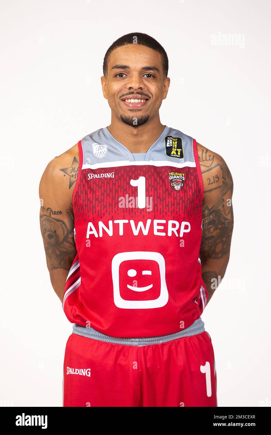 Antwerp's Maurice 'Mo' Watson poses at a photoshoot of Belgian