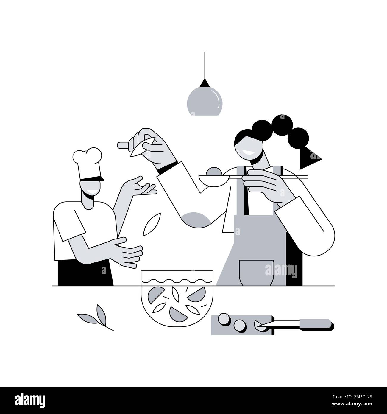 Quarantine cooking abstract concept vector illustration. Family recipe