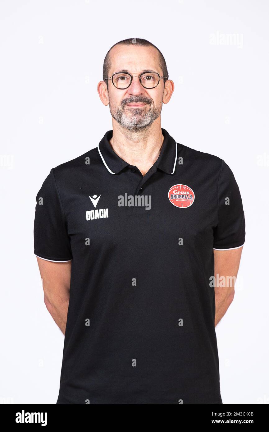 Brussels' head coach JeanMarc Jaumin poses at a photoshoot of Belgian