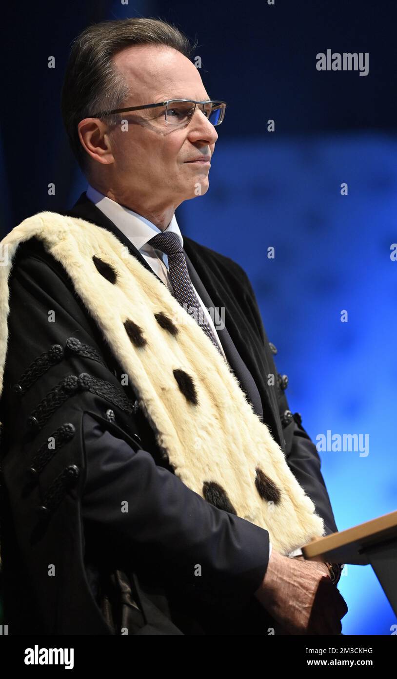 Former ULiege rector Pierre Wolper pictured during a ceremony for the