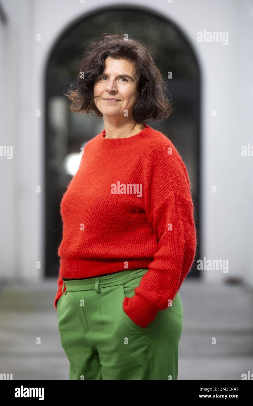 Nele Van Canneyt poses for the photographer during celebrations to mark the 25th anniversary of the EVA European Visual Artists lobby group, Wednesday 28 September 2022 in Brussels. BELGA PHOTO HATIM KAGHAT Stock Photo