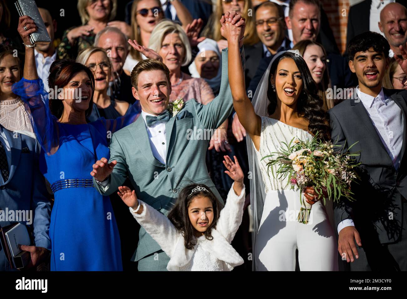 Newly Weds Belgian Remco Evenepoel And Oumaima Oumi Rayane Pictured 