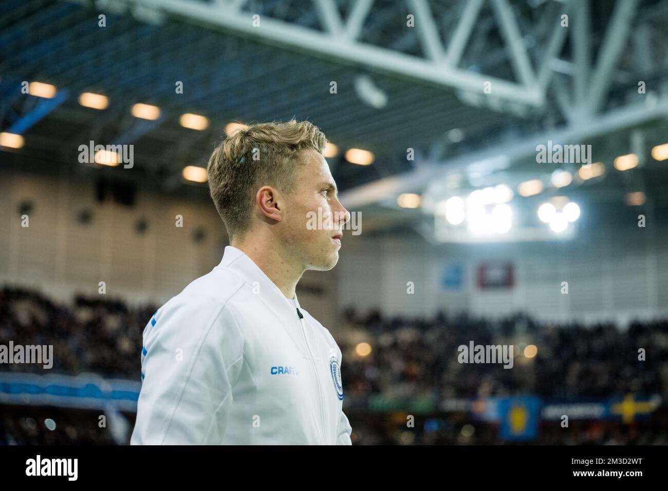 Gent's Matisse Samoise pictured at the start of a soccer match between Swedish Djurgardens IF and Belgian KAA Gent, Thursday 13 October 2022 in Stockholm, Sweden , on day four of the UEFA Europa Conference League group stage. BELGA PHOTO JASPER JACOBS Stock Photo