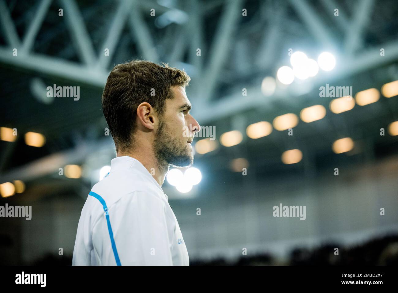Gent's Hugo Cuypers pictured at the start of a soccer match between Swedish Djurgardens IF and Belgian KAA Gent, Thursday 13 October 2022 in Stockholm, Sweden , on day four of the UEFA Europa Conference League group stage. BELGA PHOTO JASPER JACOBS Stock Photo