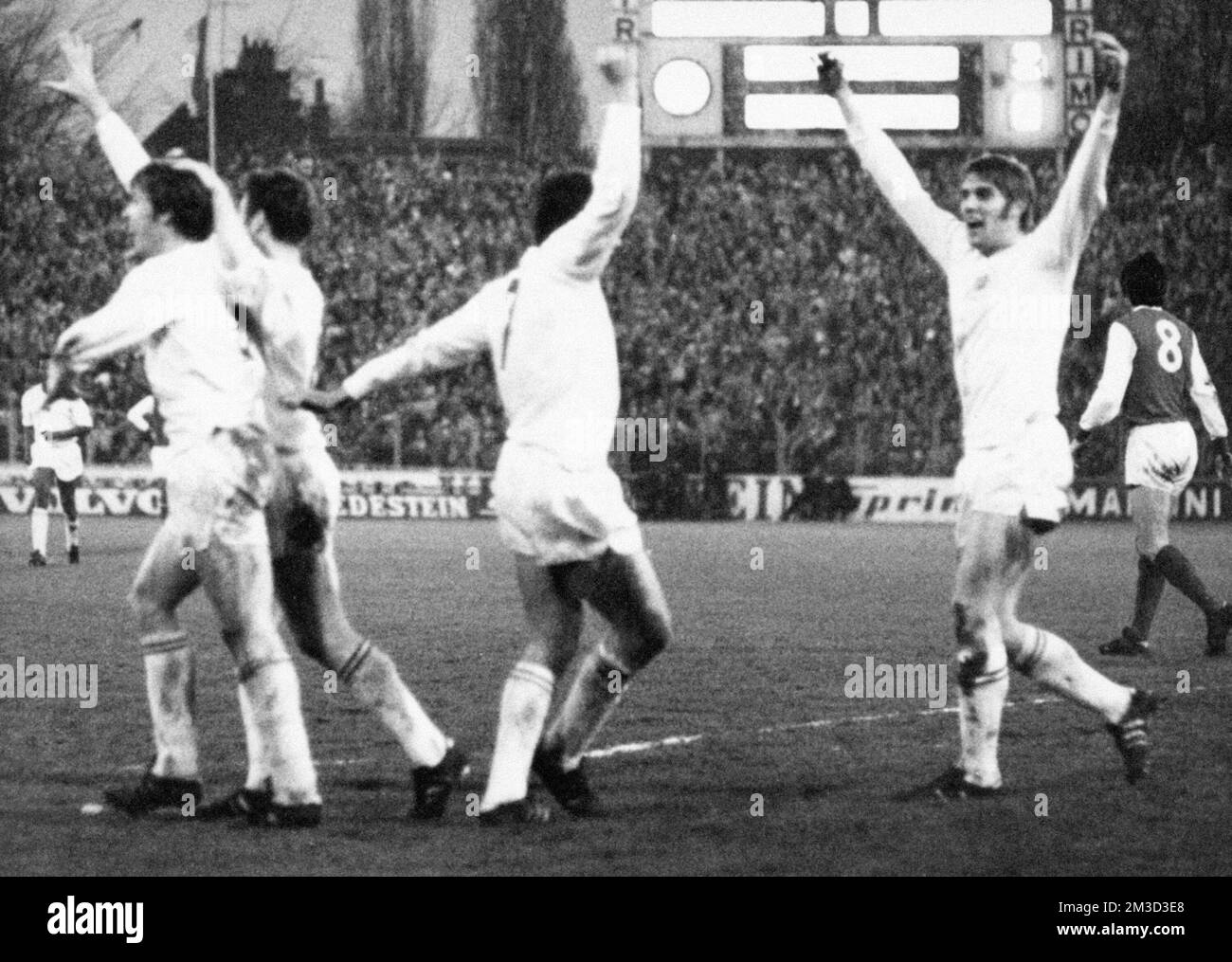 Anderlecht's Johan Devrindt celebrates scoring a goal with teammates