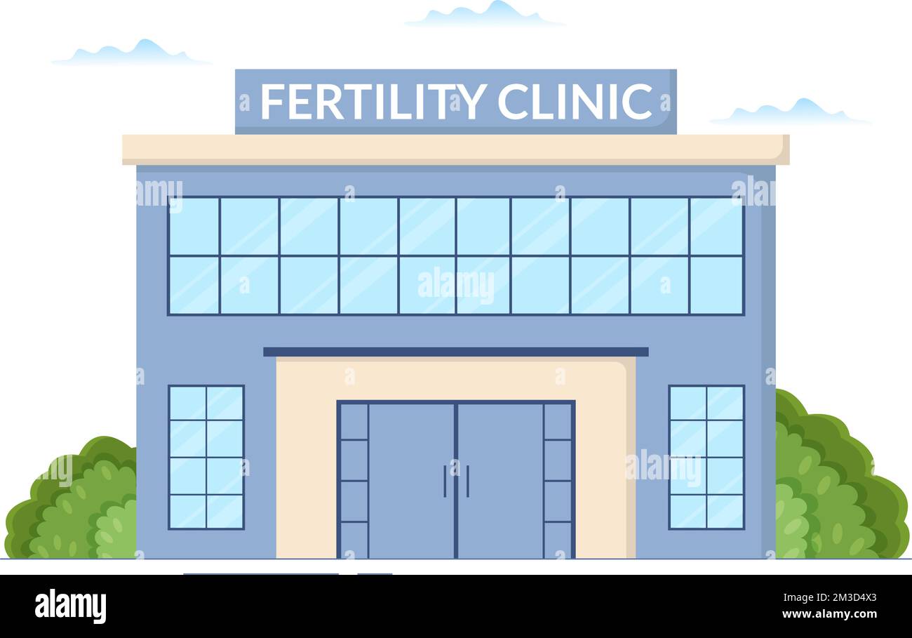 Fertility Clinic on Infertility Treatment for Couples and Handles in Vitro Fertilization Programs in Flat Cartoon Hand Drawn Templates Illustration Stock Vector