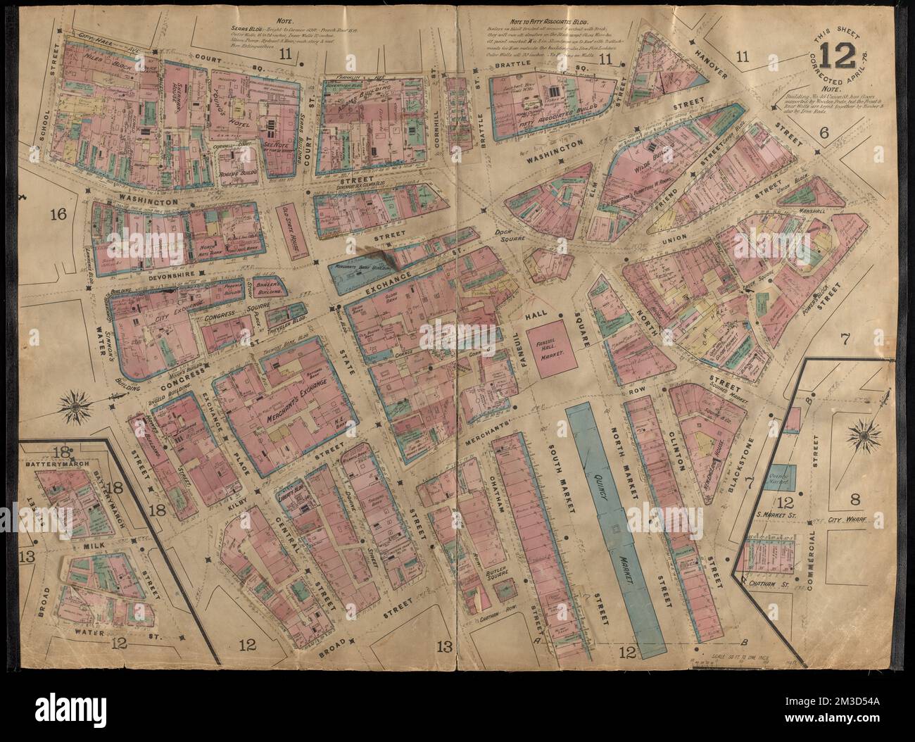 Insurance maps of Boston volume one : plate 12 , Fire risk assessment ...