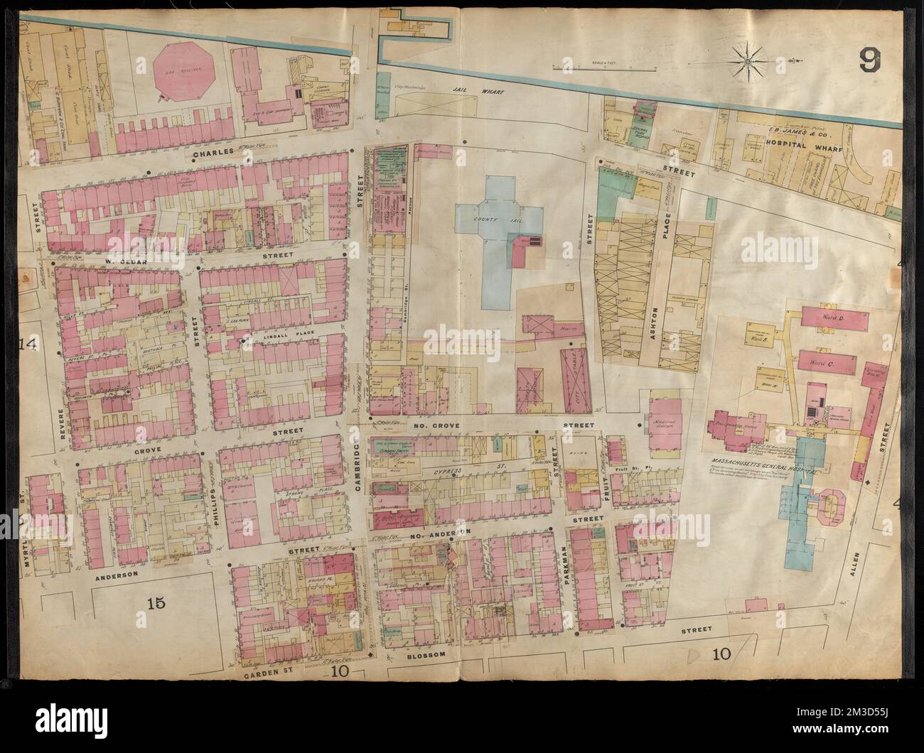 Insurance maps of Boston volume one : plate 9 , Fire risk assessment ...