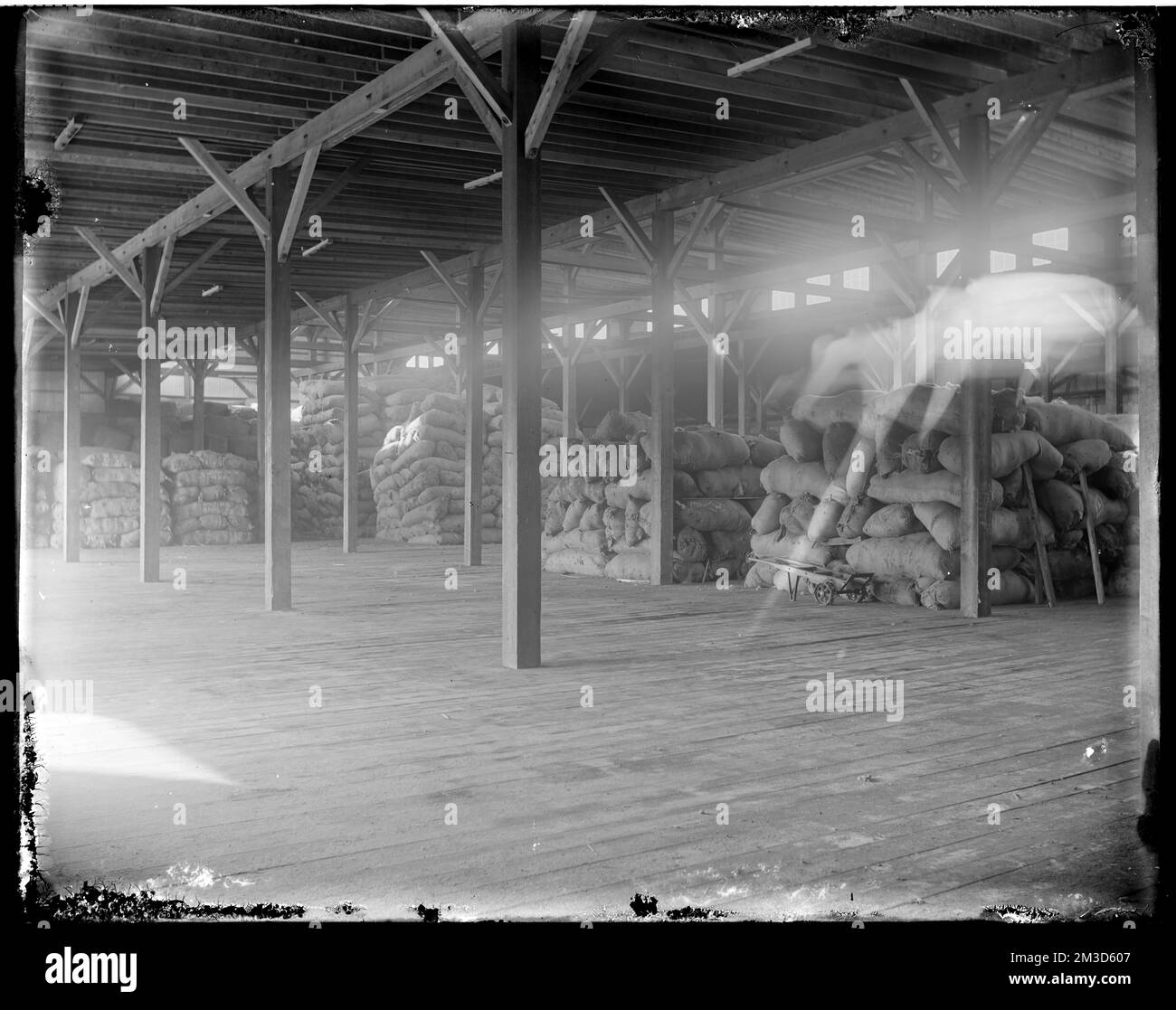 Interior of wool warehouse , Warehouses, Wool industry, Wool, Boston
