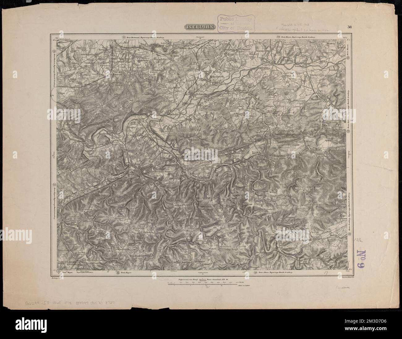 Iserlohn , Iserlohn Germany, Maps Norman B. Leventhal Map Center Collection Stock Photo