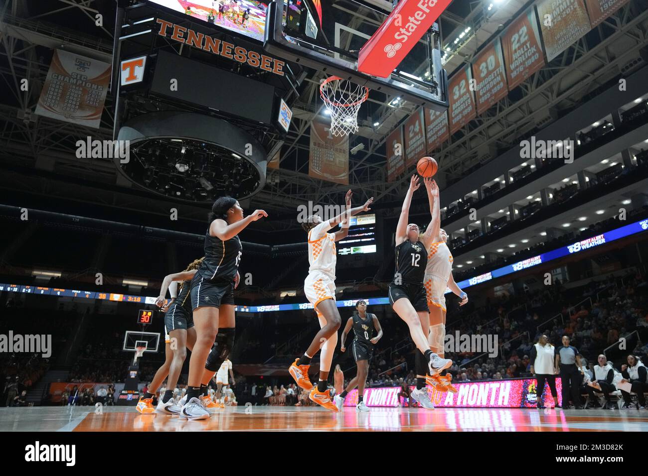 December 14, 2022: Rachel Ranke #12 of the UCF Knights grabs the rebound during the NCAA basketball game between the University of Tennessee Lady Volunteers and the University of Central Florida Knights at Thompson Boling Arena in Knoxville TN Tim Gangloff/CSM Stock Photo