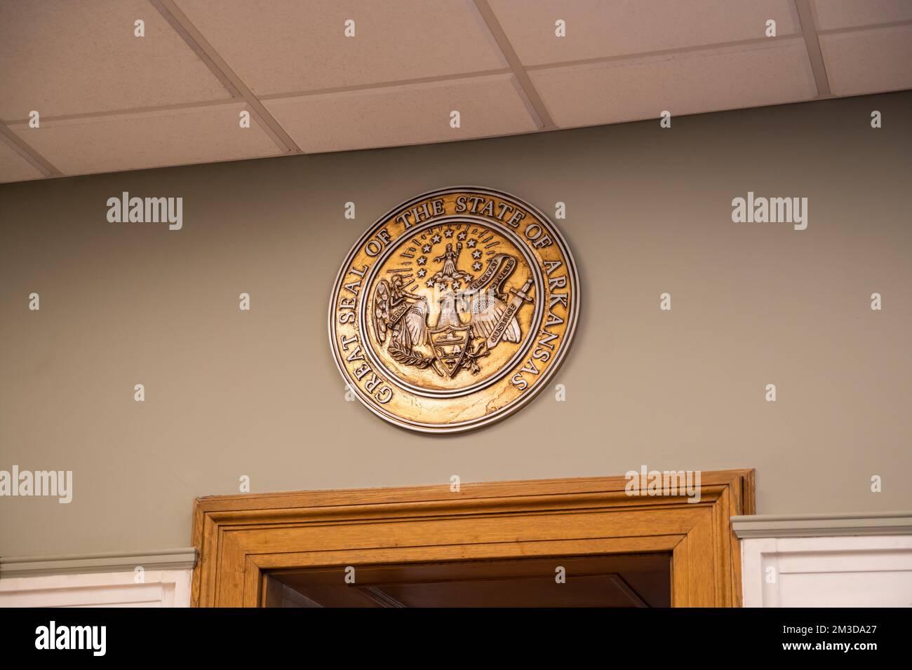 Little Rock, AR, USA - September 9, 2022: The large meeting hall of Senate Chamber in Arkansas State Capitol Stock Photo