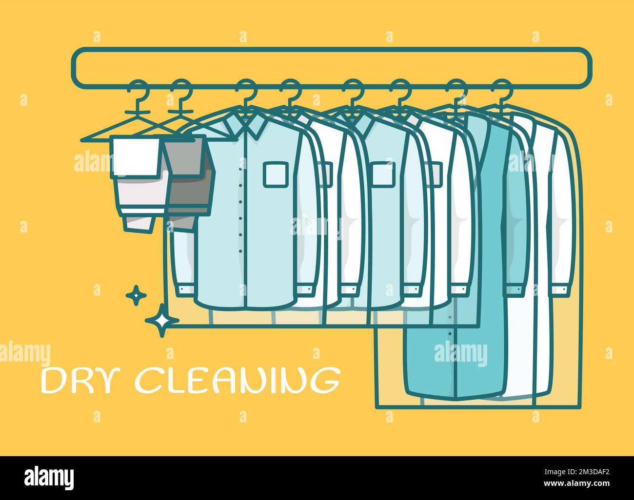 Dry cleaning laundry service vector flat banner Stock Vector Image