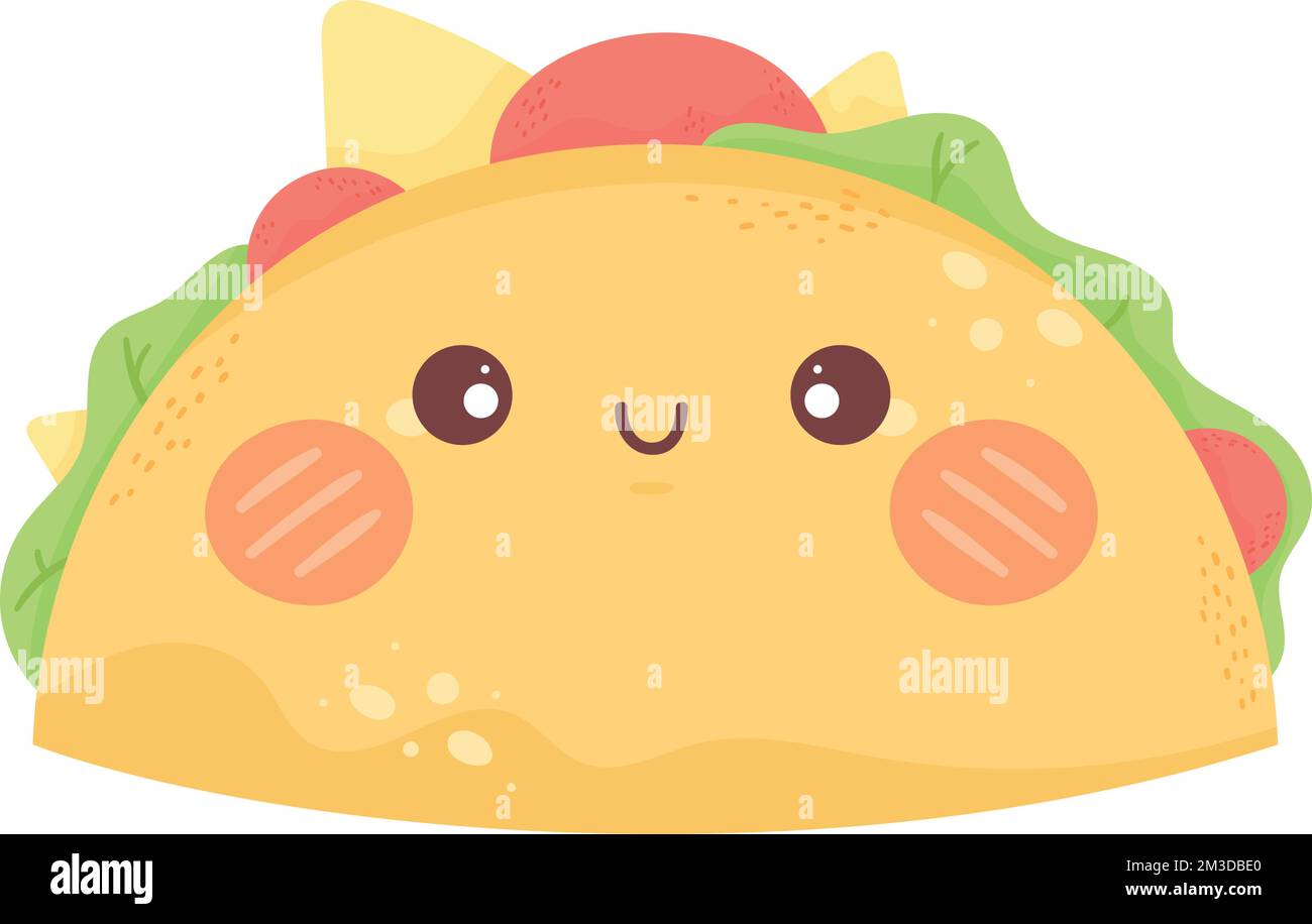 mexican taco kawaii comic character Stock Vector Image & Art - Alamy