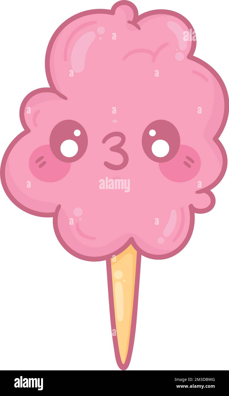 sweet cotton candy kawaii character Stock Vector Image & Art - Alamy