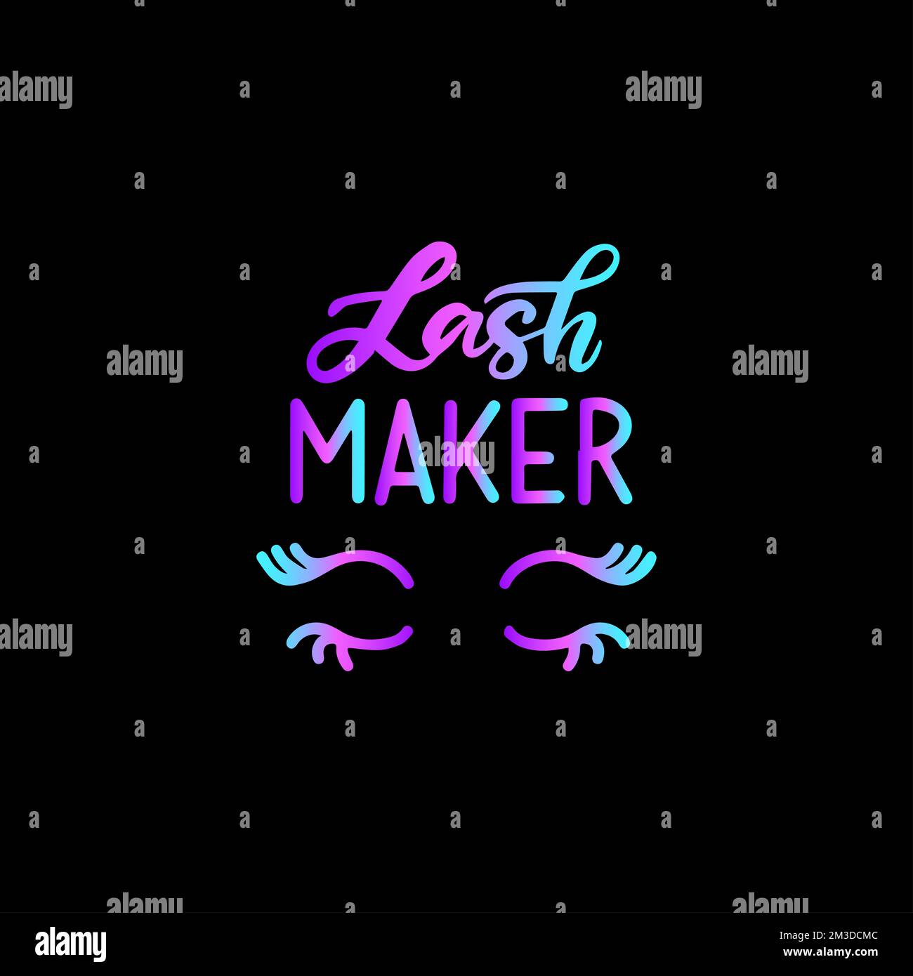 Lash maker beautiful and colorful text design and black background-01 Stock Photo