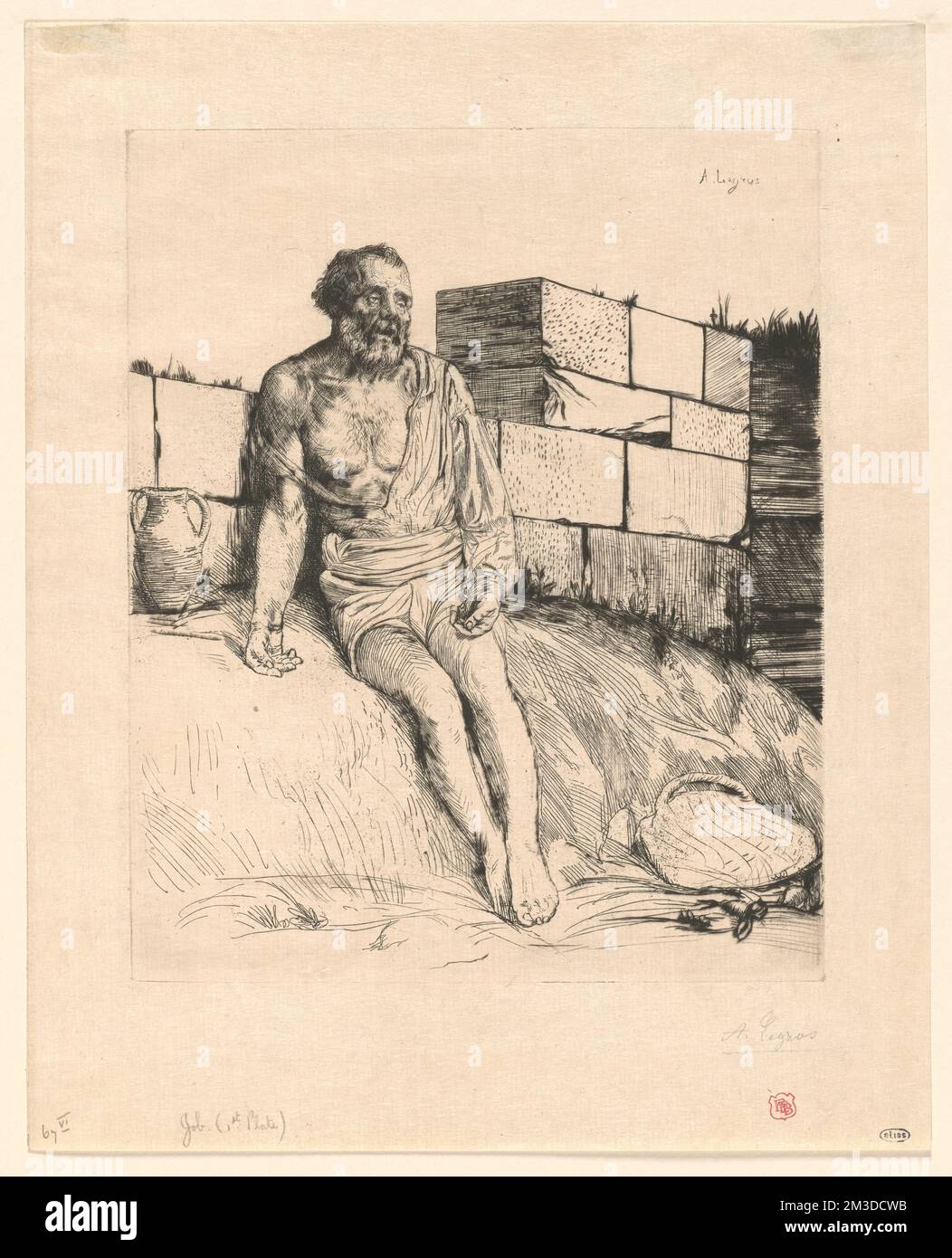 Job (1st plate) , Biblical events, Job Biblical figure, Alphonse Legros  (1837-1911 Stock Photo - Alamy