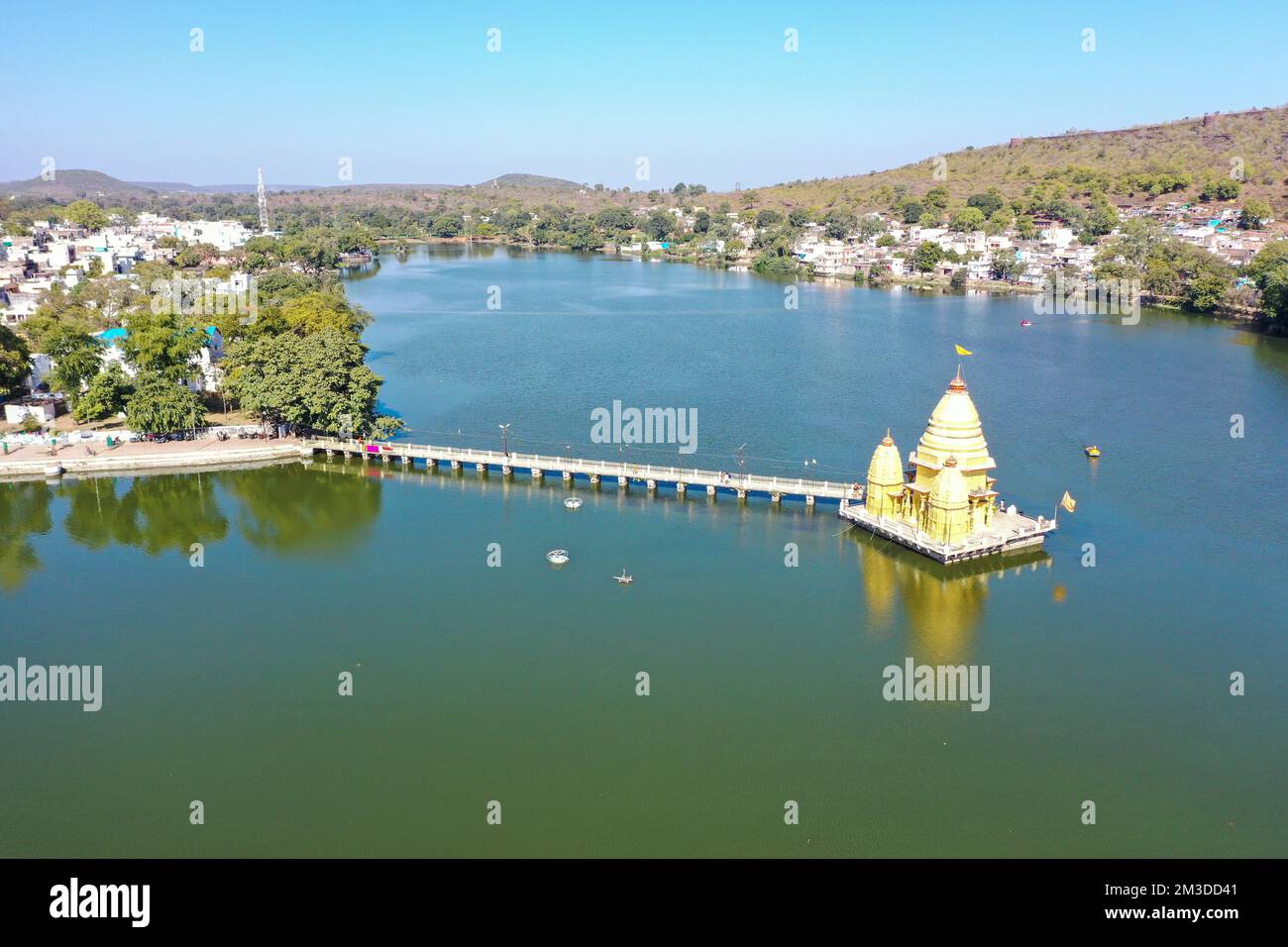 Aerial View of Narsinghgarh Fort and surrounding areas located in Madhya Pradesh, India Stock Photo