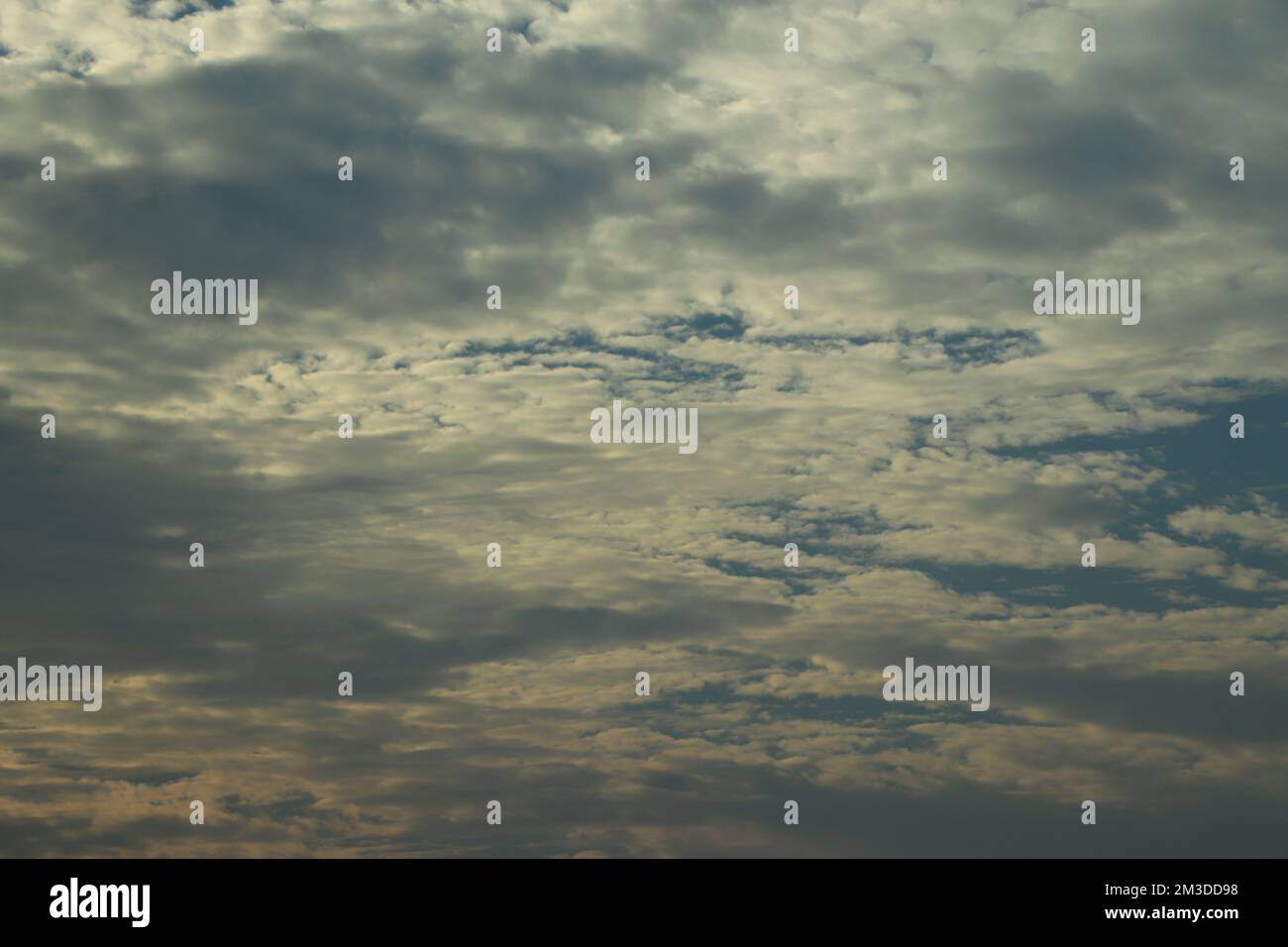 blue sky background with tiny clouds Stock Photo