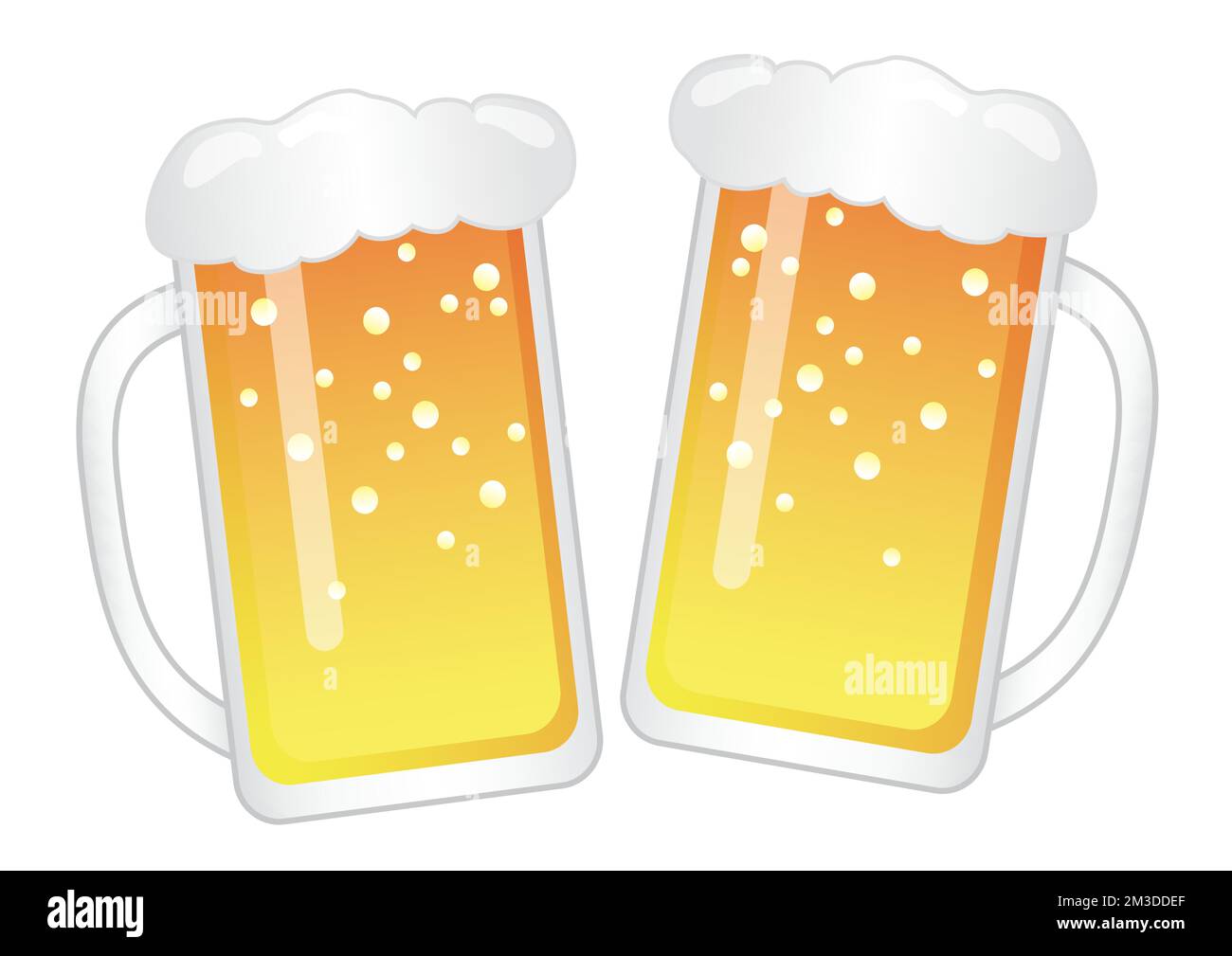 Beer Toast Vector Illustration Isolated On A White Background. Easy To