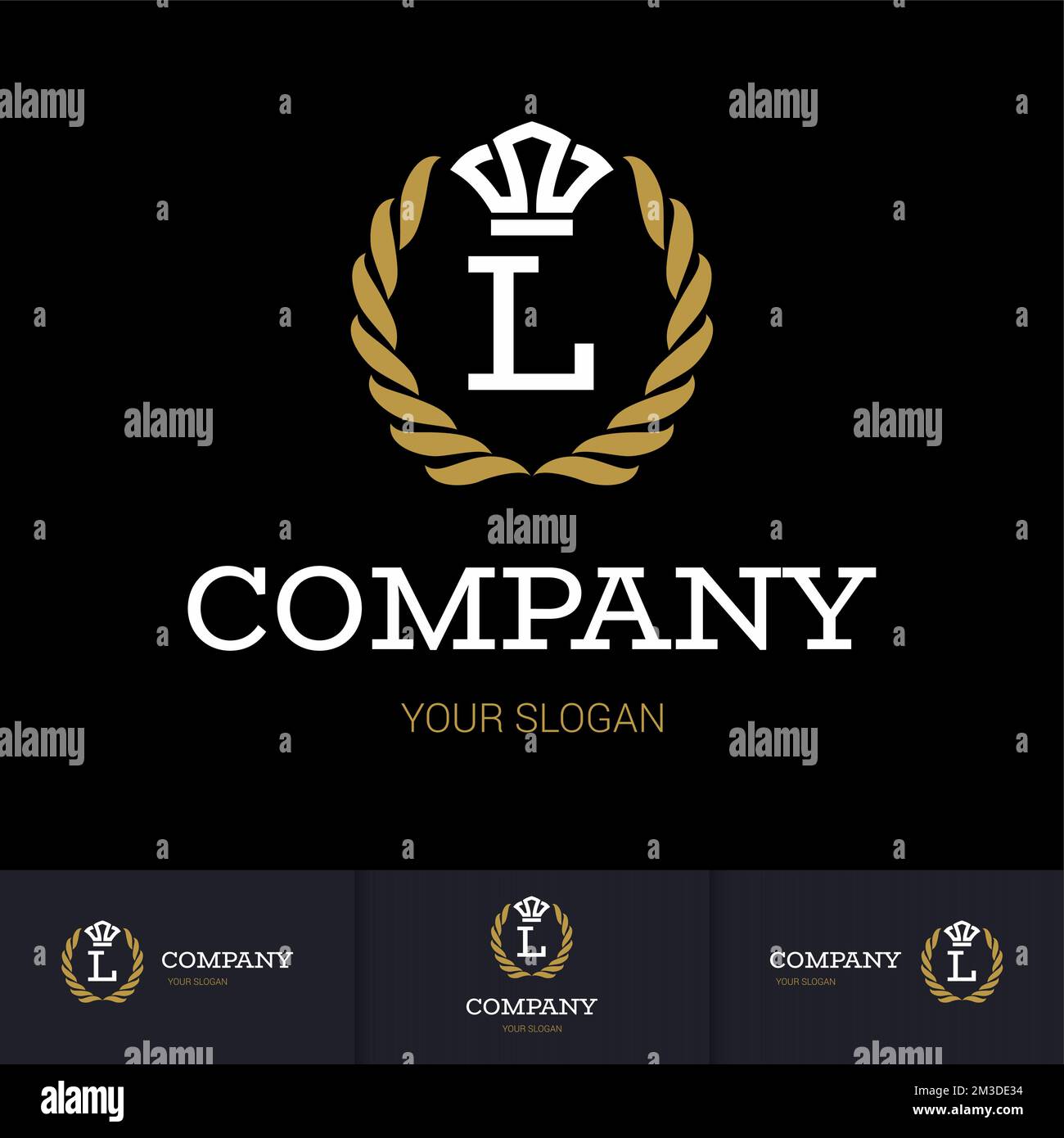 Illustration of Luxury Vintage Crest Logo with letter L in the Middle ...