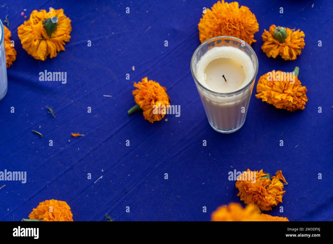 Candle and candlelight background with copy space candles in Day of the