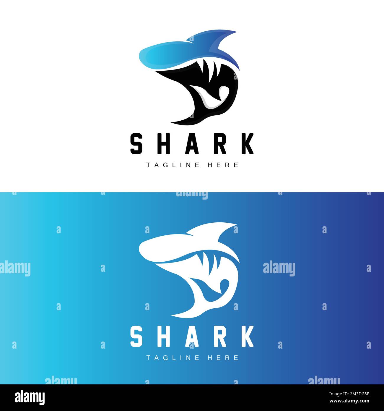 Shark Logo, Wild Fish Vector Illustration, Ocean Predator, Product Brand Design Icon Stock