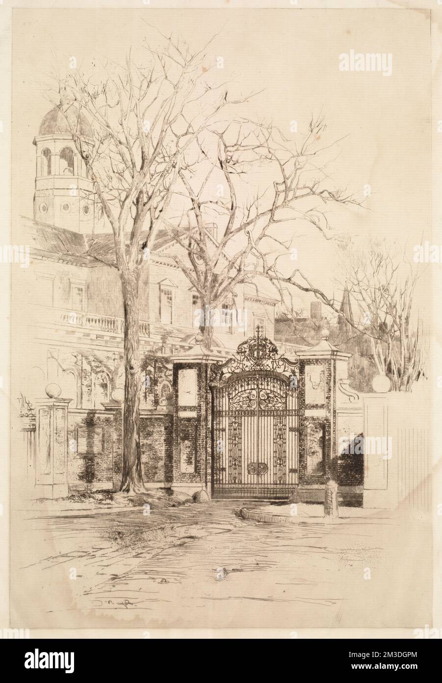 Johnson Gate, Harvard , Gates. Charles H. Woodbury (18641940). Prints