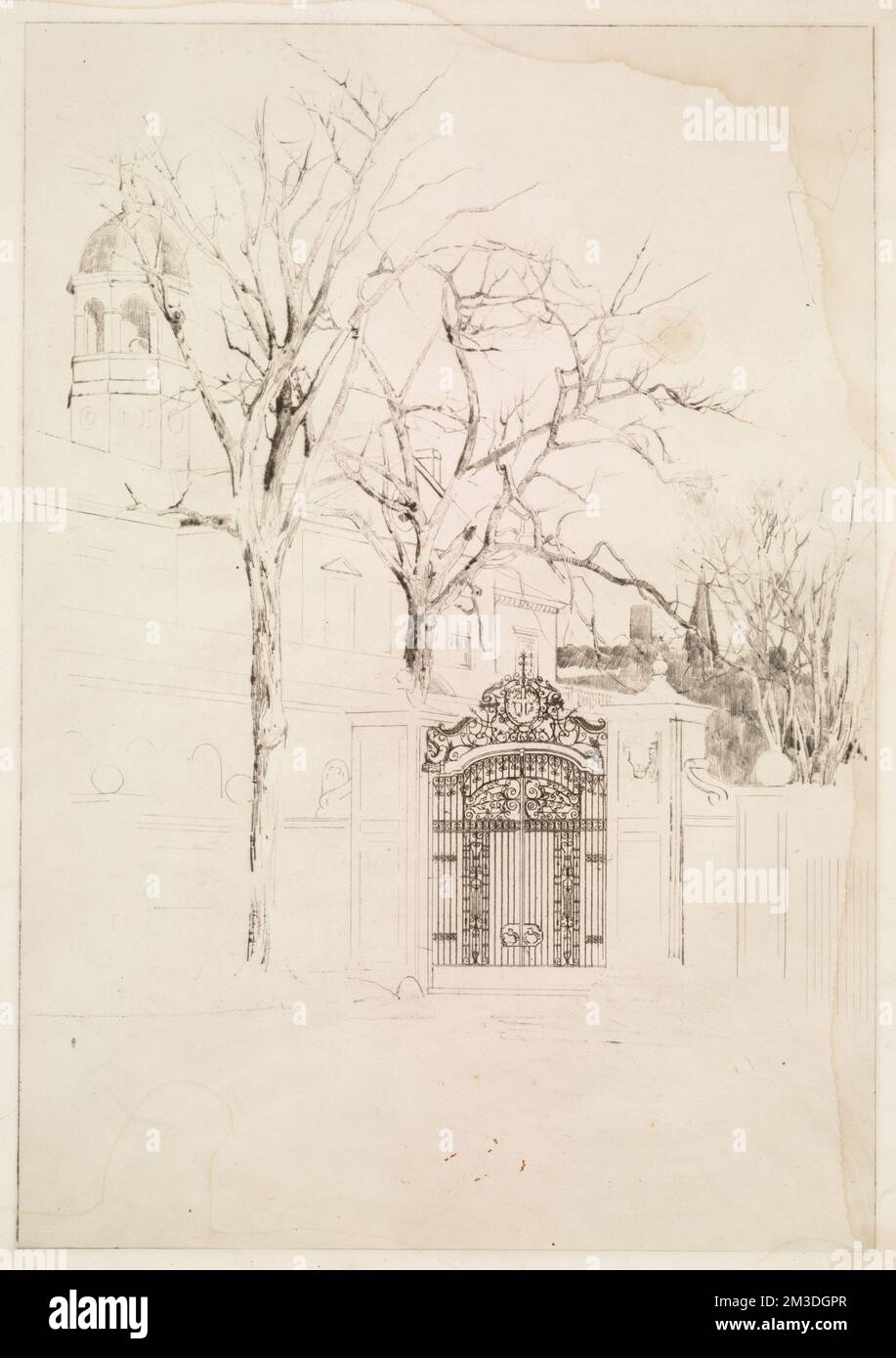 Johnson Gate, Harvard , Gates. Charles H. Woodbury (18641940). Prints
