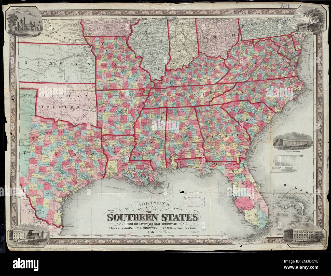 Johnson 39 s new rail road amp county - Johnsons New Rail Road County Copper Plate Map Of The Southern States From The Latest And Best Information Counties Southern States Maps Railroads Southern States Maps Southern States Maps Norman B Leventhal Map Center Collection 2M3DGYE