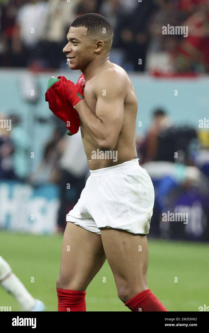 Kylian Mbappe of France after exchanging his jersey with Achraf Hakimi