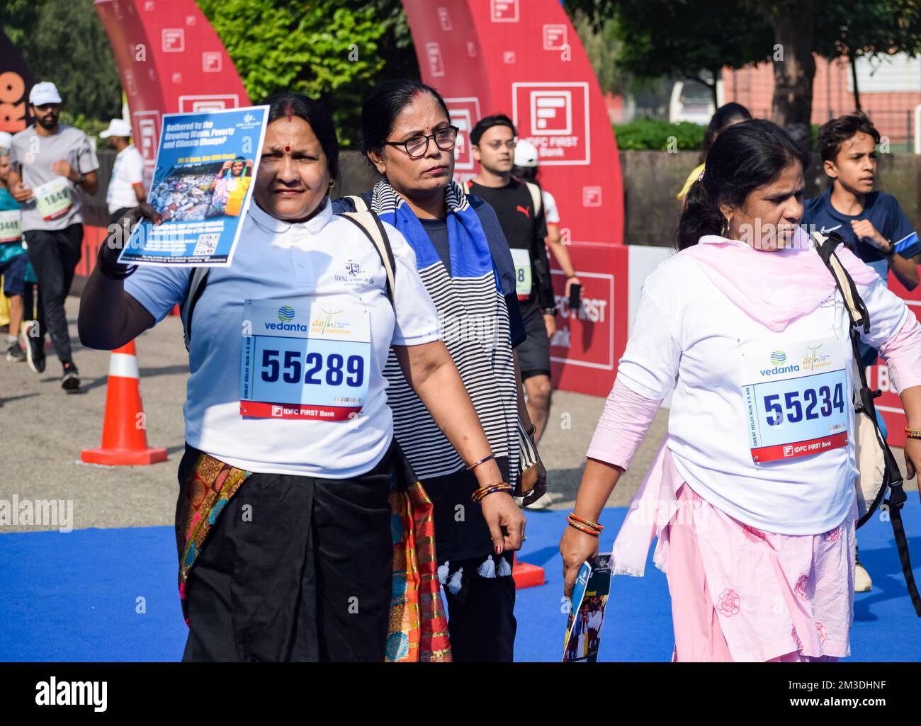 Delhi India March 6 2021 Runners in the Delhi Half Marathon. Airtel