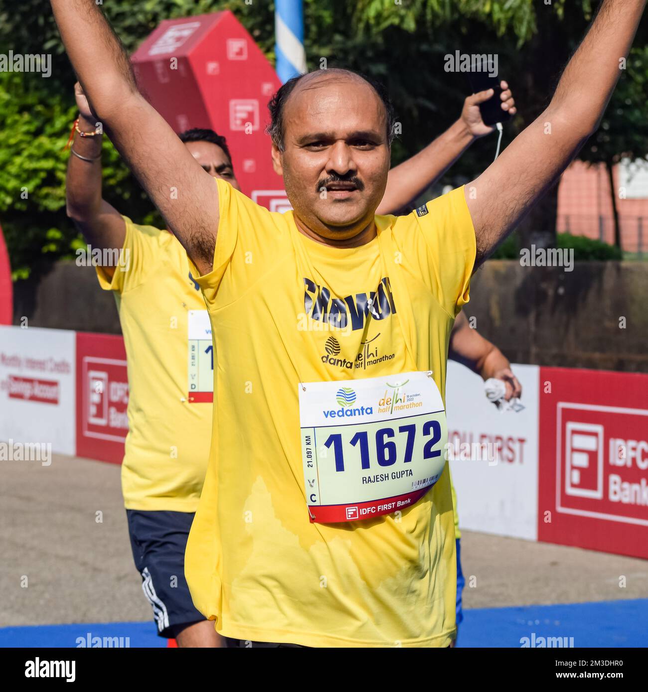 Delhi India March 6 2021 Runners in the Delhi Half Marathon. Airtel