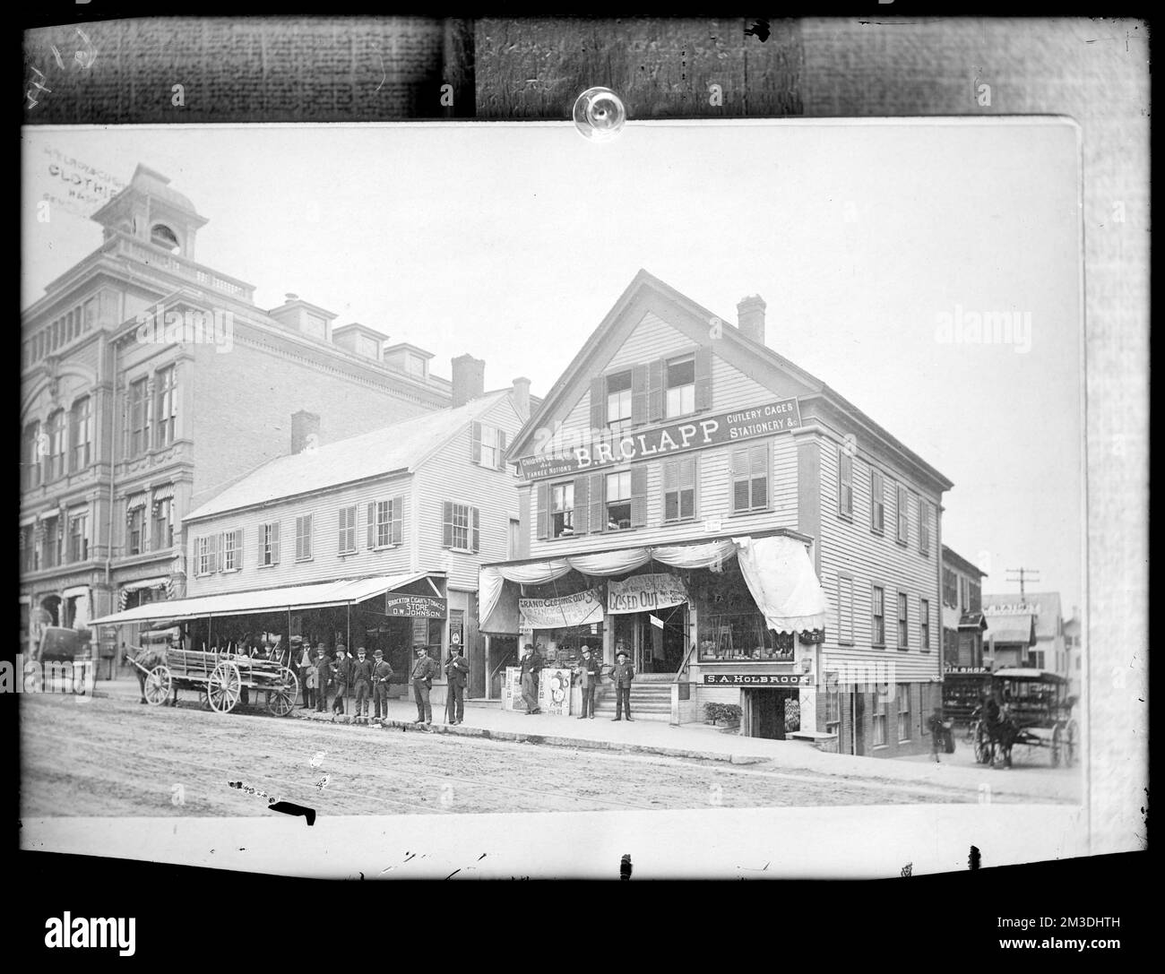 Joslyn's Court looking north B.R. Clapp store , Stores & shops, Brockton Public Library Archival