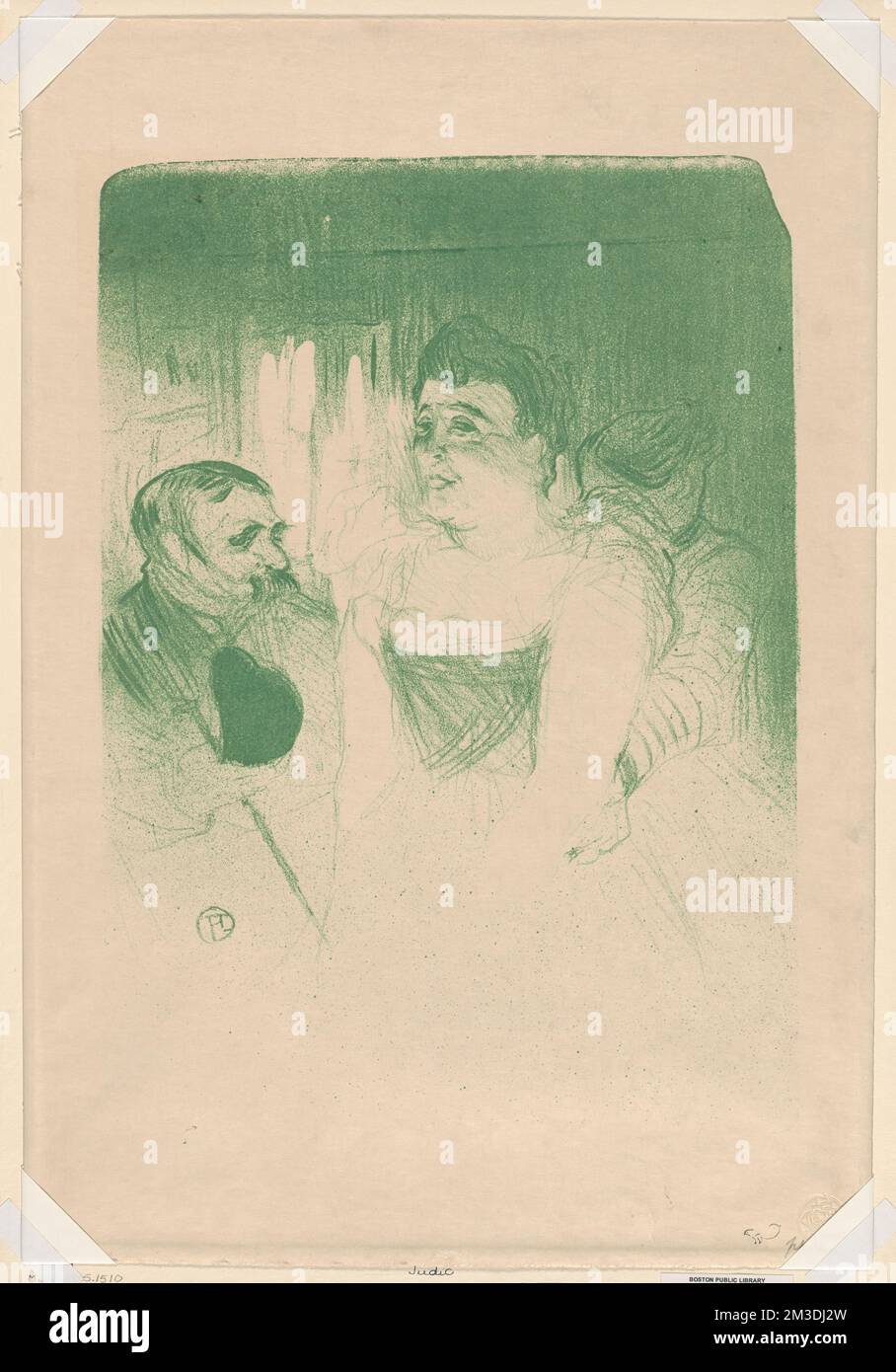 Judic , Actresses, Composers, Judic, Anna, 1849-1911, Dihau, Désiré. Henri de Toulouse-Lautrec (1864-1901). Prints and Drawings Stock Photo