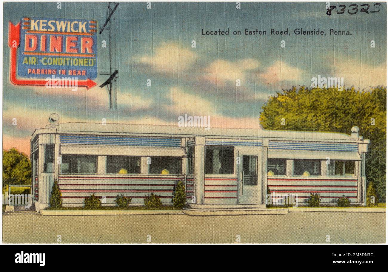 Keswick Diner, located on Easton Road, Glenside, Penna. , Restaurants, Tichnor Brothers Collection, postcards of the United States Stock Photo