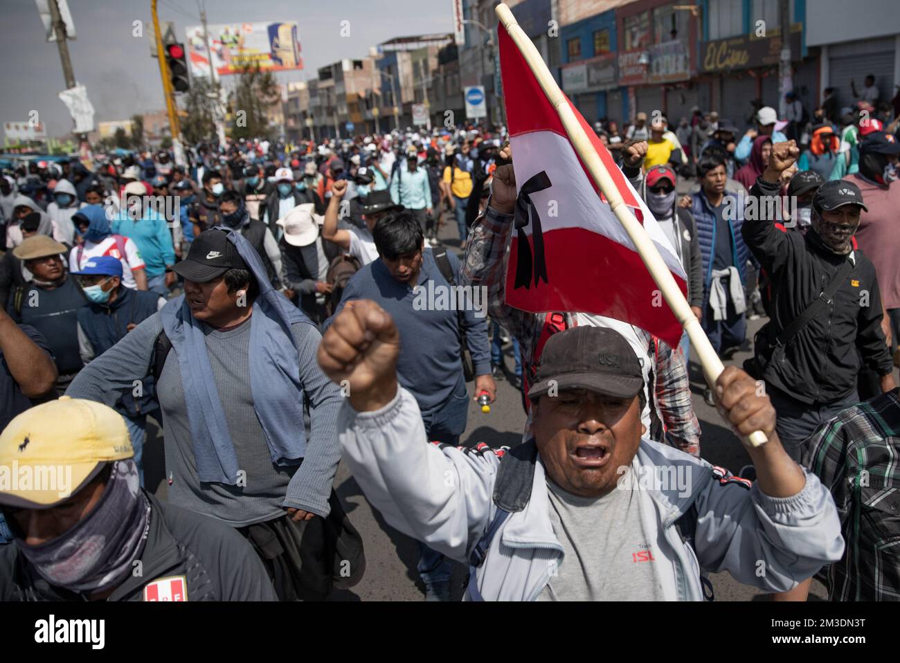 Peruvian Protests Arequipa, Peru. 14th Dec, 2022. Supporters of deposed Peruvian ...