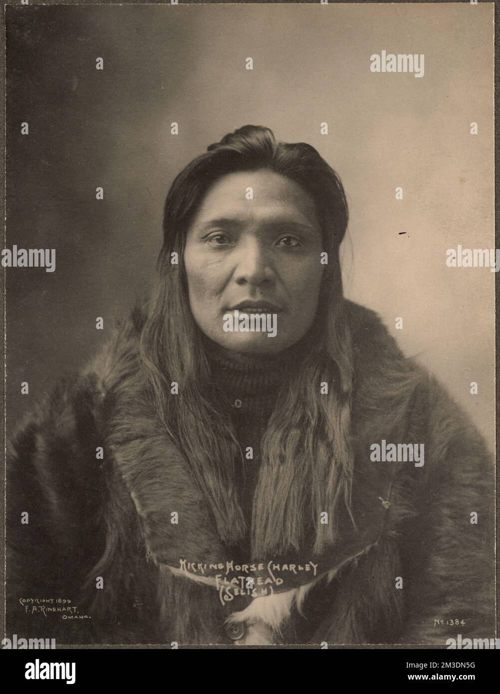 Kicking Horse Charley, Flathead (Selish) , Indians of North America, Salish Indians, Trans-Mississippi and International Exposition 1898 : Omaha, Neb.. Photographs of the American West Stock Photo
